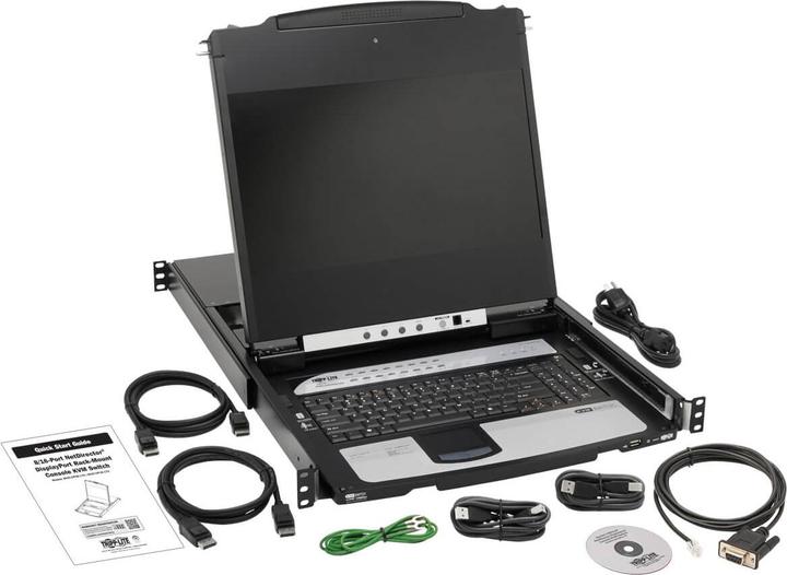 Actual product image Eaton TIPPLITE NetDirector 16-Port DisplayPort KVM Switch Console with 43.18cm 17-inch LCD IP Remote