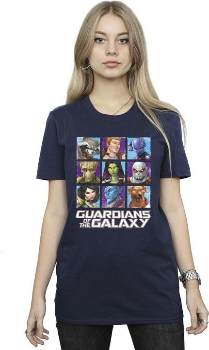 Actual product image Guardians of the Galaxy Womens/Ladies Character Squares Cotton Boyfriend T-Shirt (M)