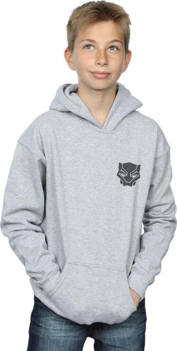 Immagine prodotto Felpa con cappuccio con stampa sul petto dei ragazzi Black Panther Black On Black (152, 158)