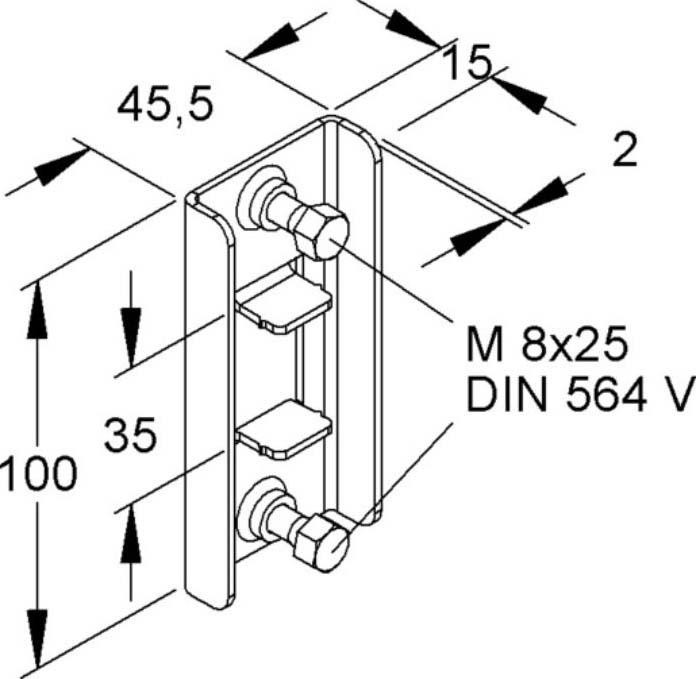 Actual product image Niedax Intermediate beam terminal TZK 86-96 S(PU2) (0.21 m)