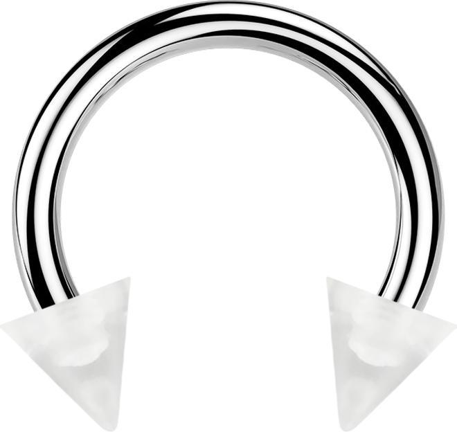 Produktbild Star Piercing Circular Barbell silber mit zwei Cones transparent (Acryl, ohne Messing, Chirurgenstahl 316L)