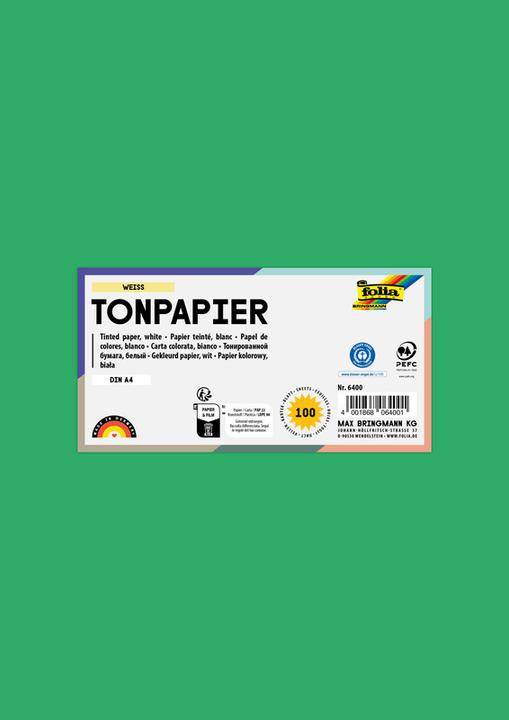 Image du produit Folia Papier toner, DIN A4, 130 g/qm, vert émeraude (130 g/m², 100 x)