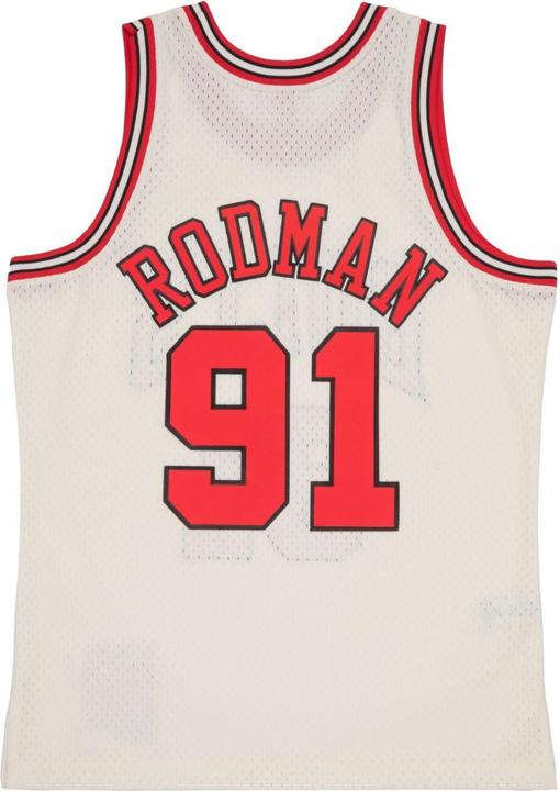 Actual product image Mitchell & Ness NBA Chicago Bulls Dennis Rodman Off White Team Colour Swingman Jersey Mens (L)