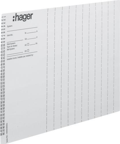 Immagine prodotto Hager Fogli di etichettatura ZZ90B