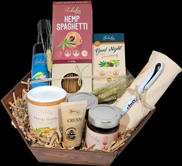 Herbalea Cesto regalo di cibo alla canapa grande