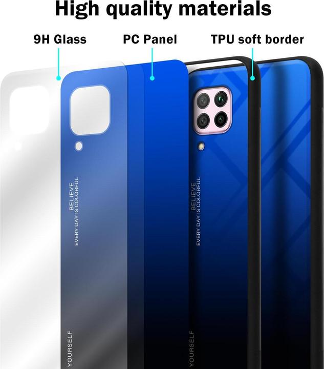 Image du produit Cadorabo Couverture en verre TPU 2 couleurs (Huawei Nova 7i, Huawei P40 Lite)