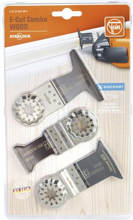 Actual product image Fein Plunge cut saw blade E-Cut Combo Starlock Wood, 3-piece