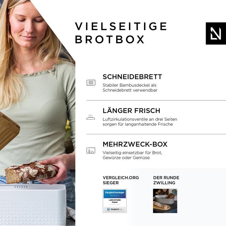 Produktbild Lars Nysøm Brotkasten mit Schneidebrett Glaede