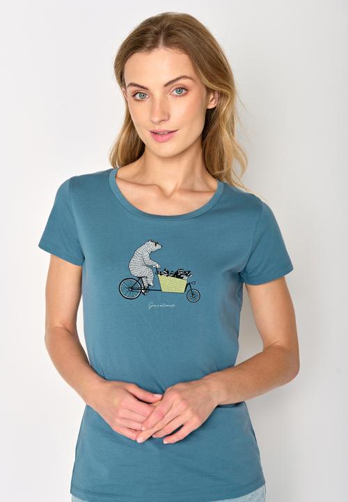 Produktbild Greenbomb Women's Bike Cargo Raccoon Loves T-Shirt (M)