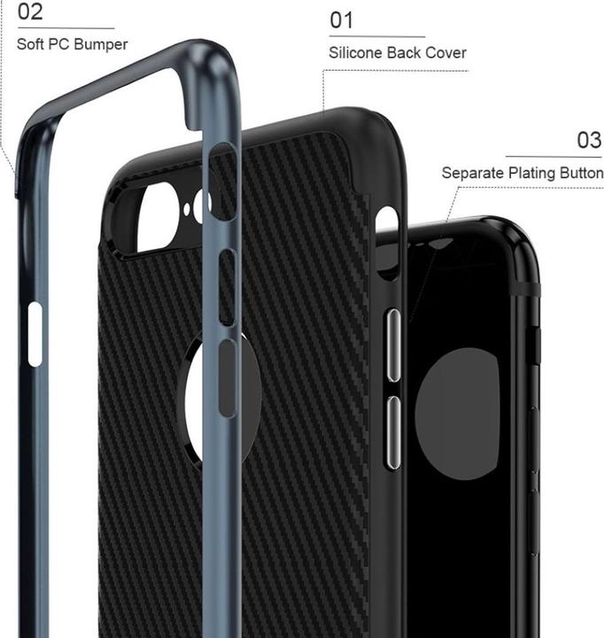 Produktbild König Design Hybrid Silikon Handy Hülle für Apple iPhone 6 / 6s Case Cover Tasche Bumper Blau (Apple iPhone 6)
