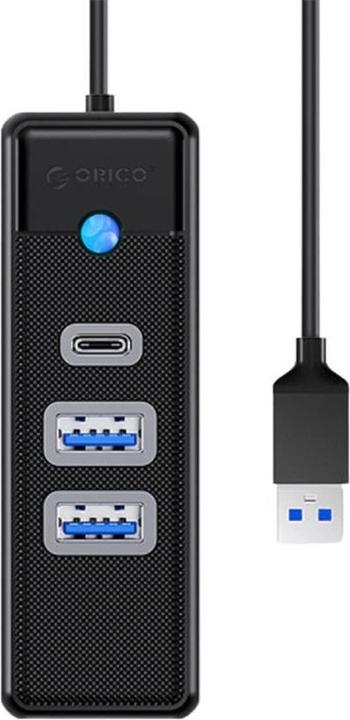 Immagine prodotto Orico Adattatore Hub USB a 2x USB 3.0 + USB-C, 5 Gbps, 0,15 m (nero) (USB-C, 3 Porti)