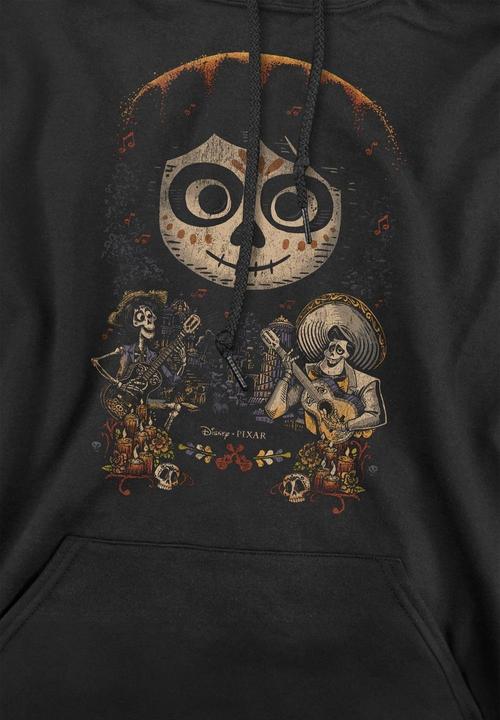 Actual product image La Maison du Coco Mens Ernesto Miguel Hector Painted Poster With Skull Hoodie (M)