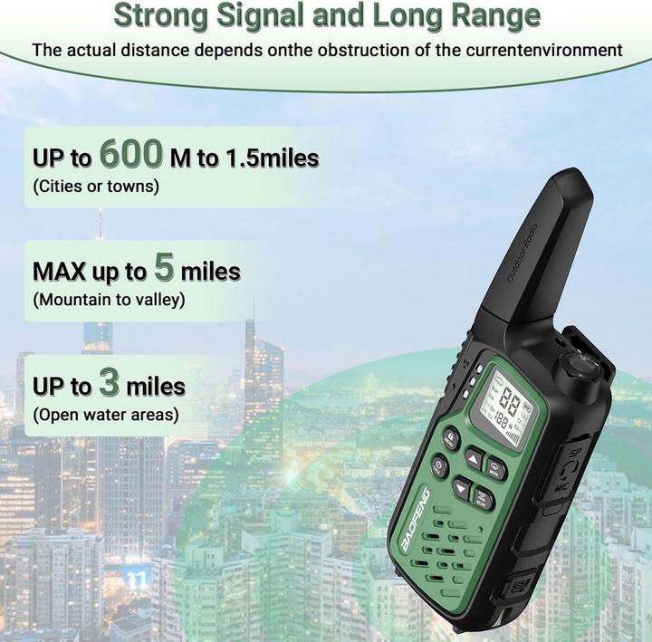 Actual product image Baofeng Walkie-Talkie BF-T25E Green (10 km)