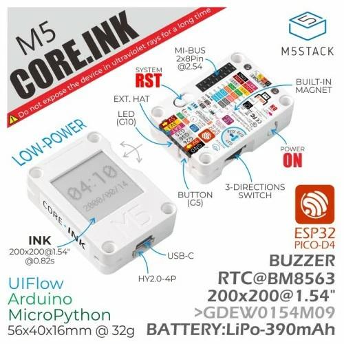 Actual product image M5Stack ESP32 Core Ink Development Kit 1.5 E-Ink