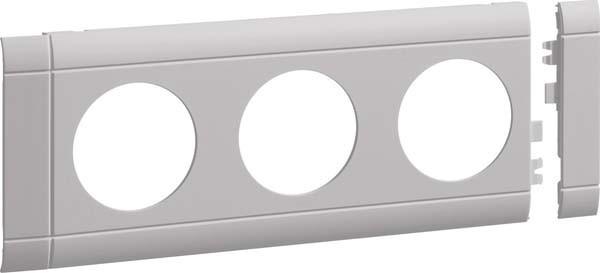 Actual product image Hager GB080307035 Cover 3-fold socket outlet hfr OT 80 lgrey