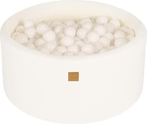 Actual product image Activity Board Ball Pool Baby - Round 90x40cm Baby Pool for Kids with 200 Balls, Boucle, White: All White