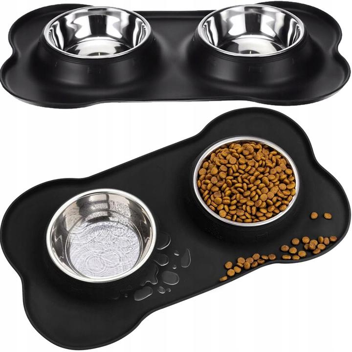 Actual product image Purlov Double bowl for dog and cat - 2 x 450 ml (0.90 l)