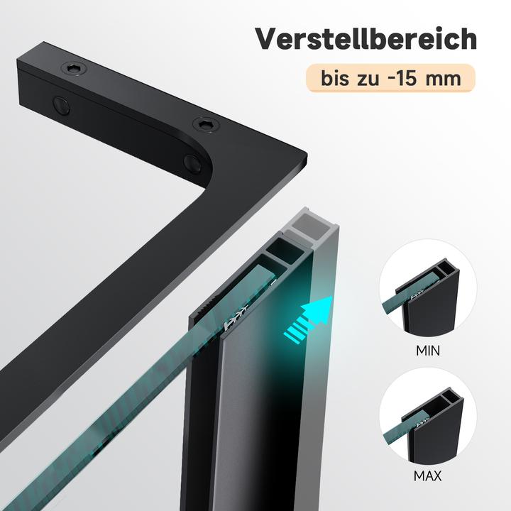 Immagine prodotto SONNI Cabina doccia a porta singola, senza telaio, walk-in, vetro trattato NANO 90x200 cm (120 cm, 120 cm, 200 cm)
