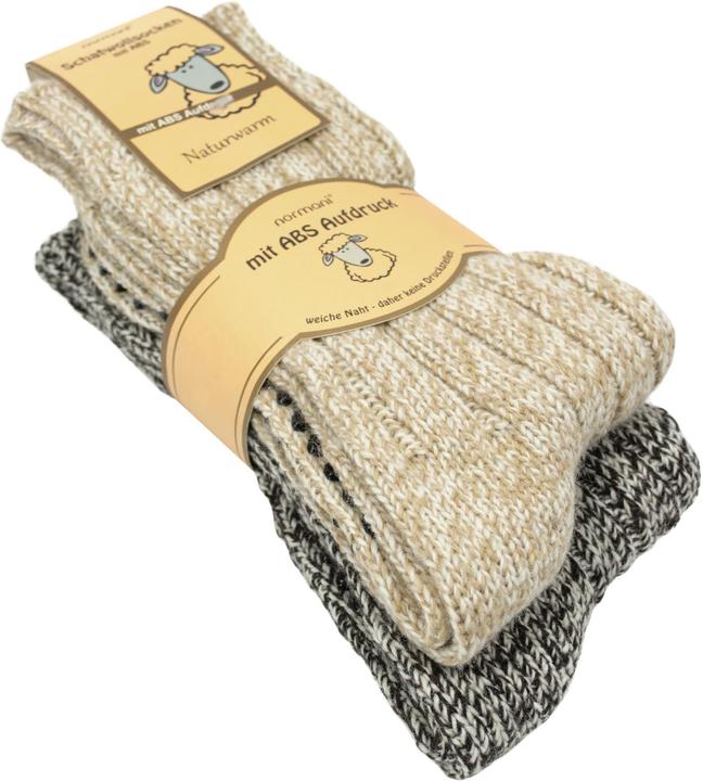 Normani 2 Paar Norweger-ABS-Socken mit Schafwolle