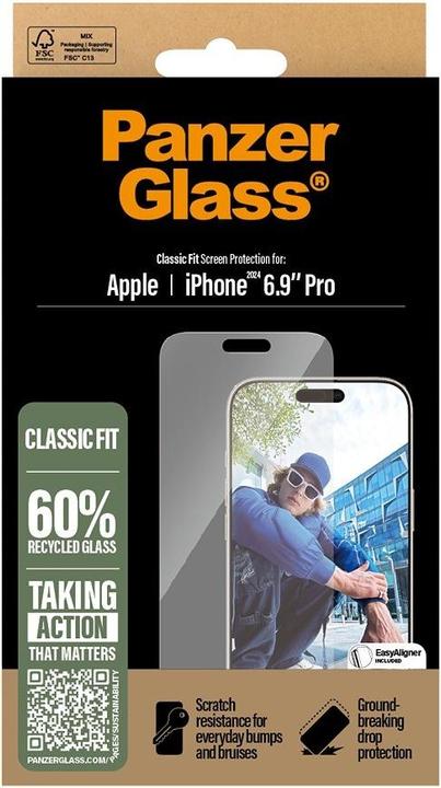 Produktbild PanzerGlass Classic Fit (1 Stück, Apple iPhone 16, Apple iPhone 15)