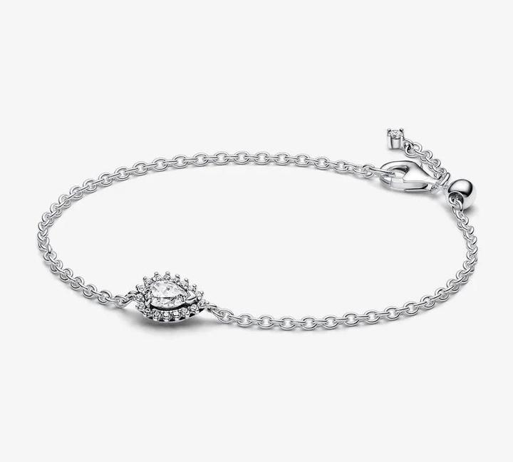 Actual product image Pandora Sparkling Pear Wreath Link Bracelet (18 cm, Sterling silver)