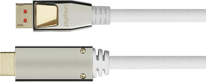 Immagine prodotto Python PYT M0221 Spina da DP 1.4 a HDMI 2.0 A, nylon, 4K@60Hz, 1 m, bianco (1 m, DisplayPort)