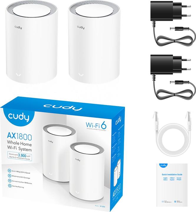 Produktbild Cudy M3000 W(2-pack) Wi Fi Mesh AX300 2.5GE