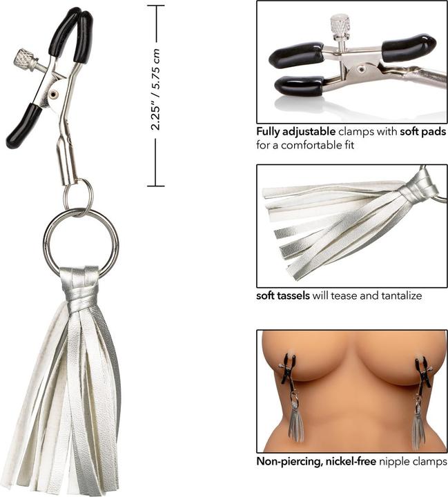 Actual product image CalExotics Playful Tassels Nipple Clamps