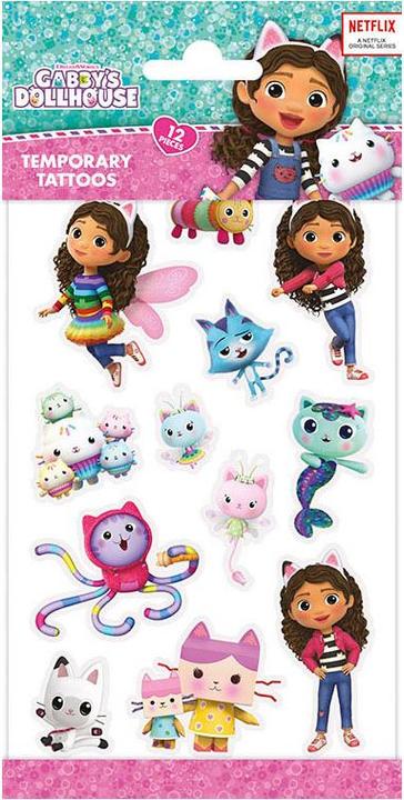 Actual product image Gabby's Dollhouse Tattoos Gabby's doll's house
