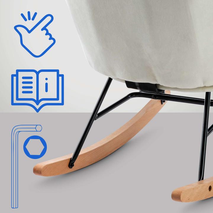 Image du produit CLP fauteuil à bascule Sanka velours, crème