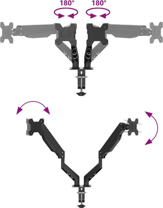 Image du produit VidaXL Bras pour écran double pour Max 27 pouces VESA 75/100 mm 20 kg (27")