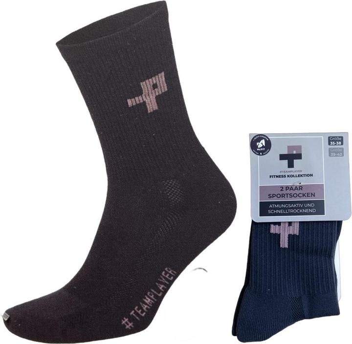 Teamplayer Damen Sportsocken 2-er Pack (35, 38)