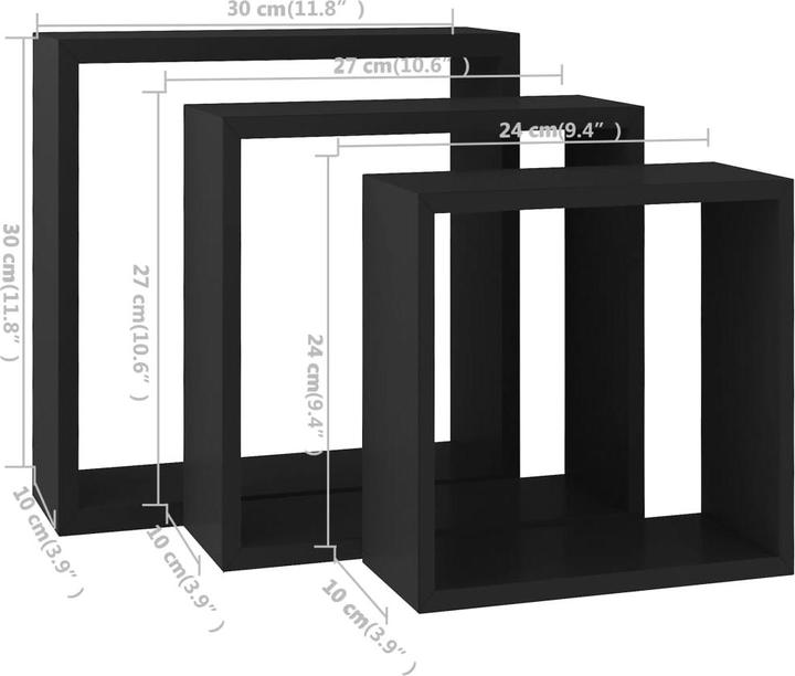 Immagine prodotto VidaXL Wandregal (30 x 10 x 30 cm)