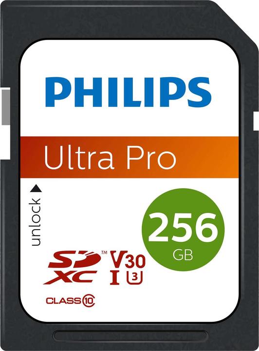 Actual product image Philips SDXC Card 256GB Class 10 UHS-I U3 V30 A1 (256 GB, SDXC, U3, UHS-I)
