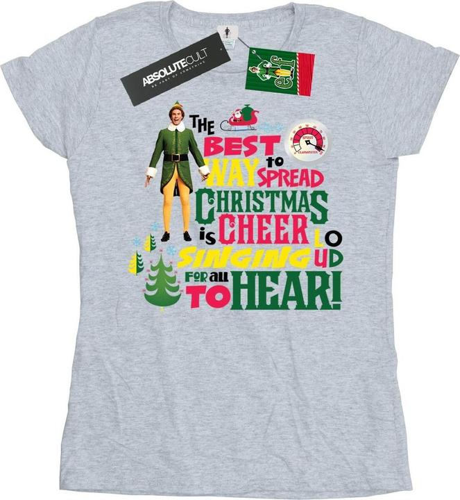 Actual product image Elf Womens/Ladies Christmas Cheer Cotton T-Shirt (XL)