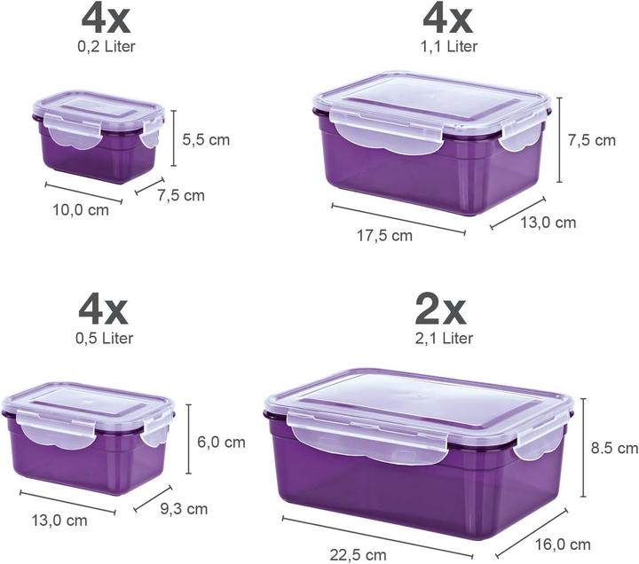 Immagine prodotto Gourmetmaxx Scatole per la conservazione degli alimenti, set da 14 pezzi (2.10 l)