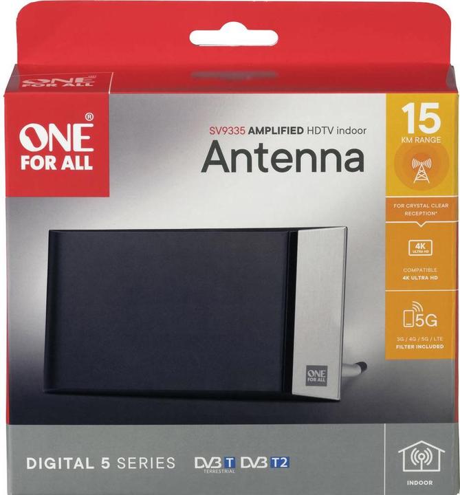 Immagine prodotto One for All Antenna DVB-T2 Alu EDGE 5G (Antenna piatta, 42 dB, DVB-T / -T2)