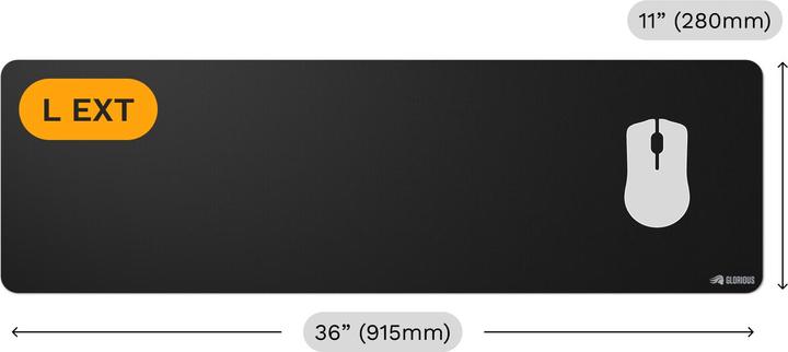Produktbild Glorious Mouse Pad 2 Large Extended - Edgeless - Black (L)