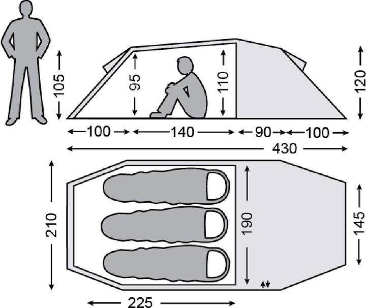 Actual product image Nordisk Oppland 3 Light Weight Tent (Tunnel tent, 1.98 kg, 3 persons)