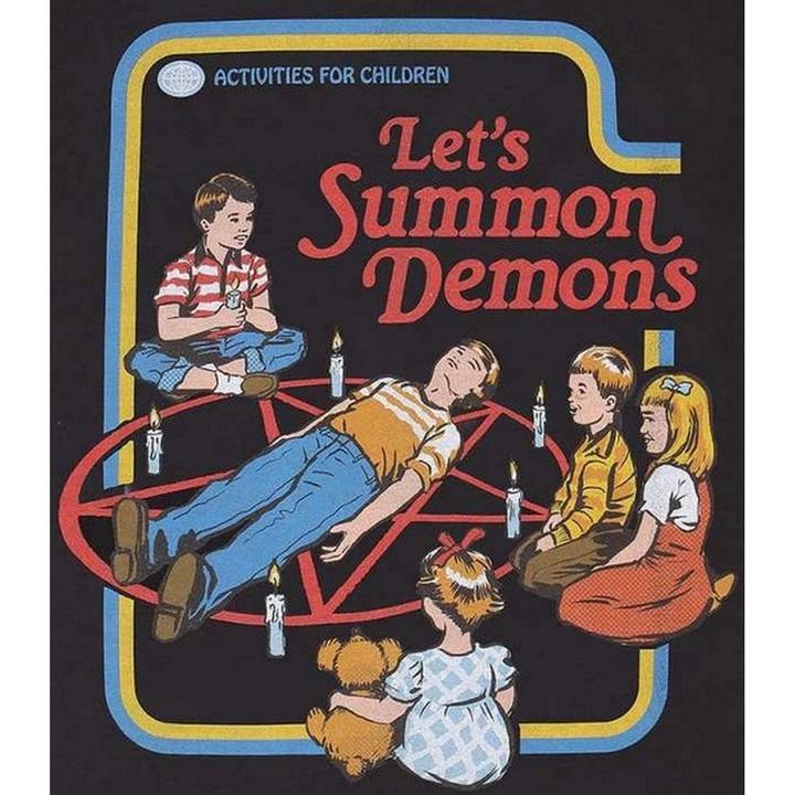 Actual product image Steven Rhodes Unisex Adult Lets Summon Demons T-Shirt (XXL)