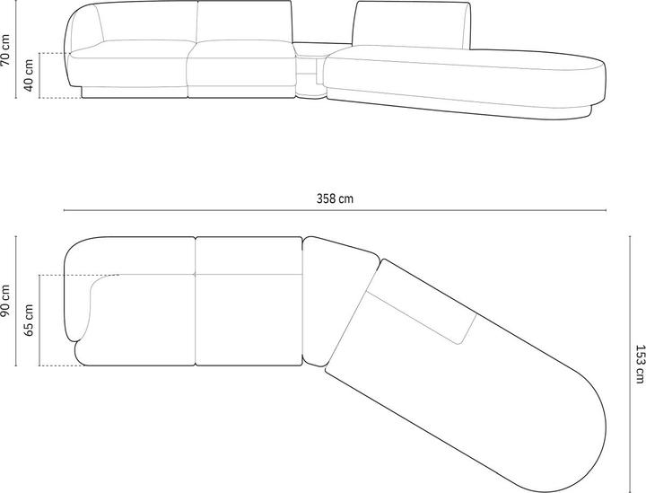 358 x 153 x 70 cm