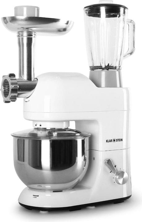 Produktbild Klarstein Lucia Bianca Küchenmaschine inkl Fleischwolf1200W, 5 Liter, Weiss (1200 W)