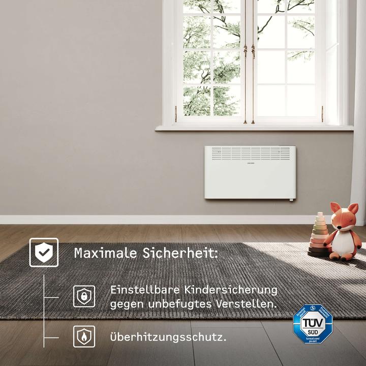 Produktbild Stiebel Eltron CNS 2500 Plus LCD, 2,5 kW Wandkonvektor für ca. 30 m², TÜV geprüft (2500 W)