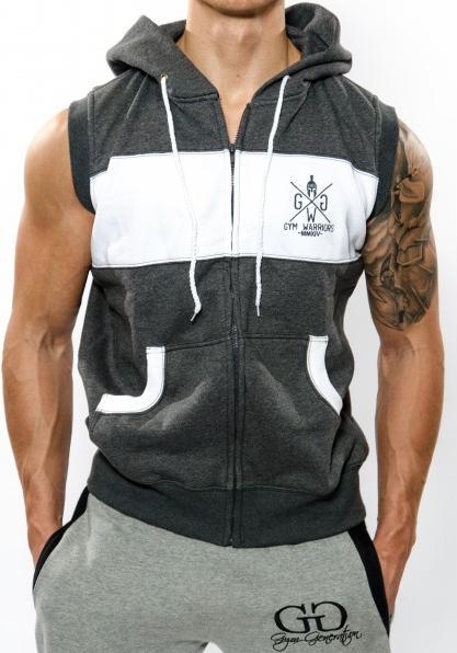Gym Generation Warriors Sleeveless Hoodie GREY (L)
