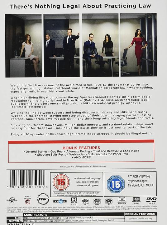 Image du produit Warner Bros Suits Seasons 1 5 (Importation) (DVD, Anglais)