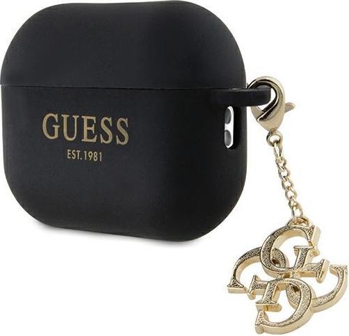 Produktbild Guess GUAP2LECG4K AirPods Pro 2 cover czarny/black Liquid Silicone Glitter Triangle Charm (Kopfhörer Tasche)