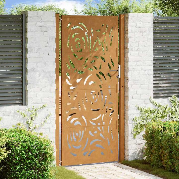 Immagine prodotto VidaXL Cancello da giardino 105x205 cm Cancello per recinzione in acciaio resistente alle intemperie con