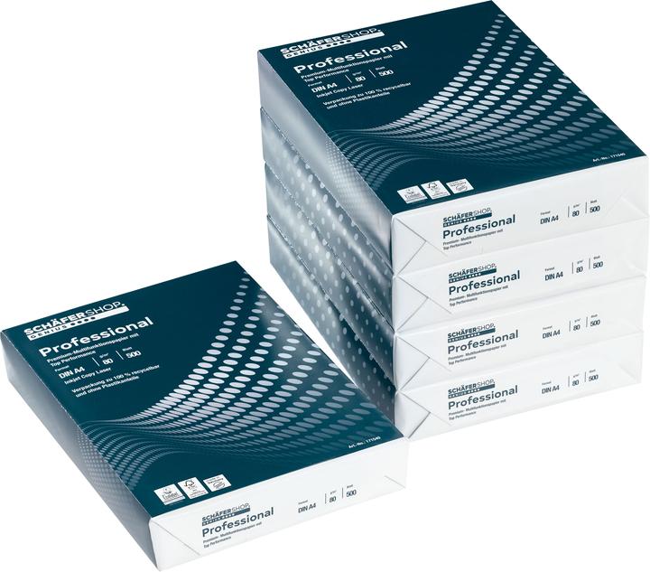 Produktbild Schäfer Shop Kopierpapier Professional DIN A4, 80 g/m², Premiumweiss, FSC, EU-Blume, Made... (80 g/m², 2500 x, A4)