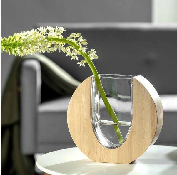 Produktbild Leonardo Vase Legno 19 cm, Braun/Transparent, Höhe: 19 cm (1 x, 7 l)