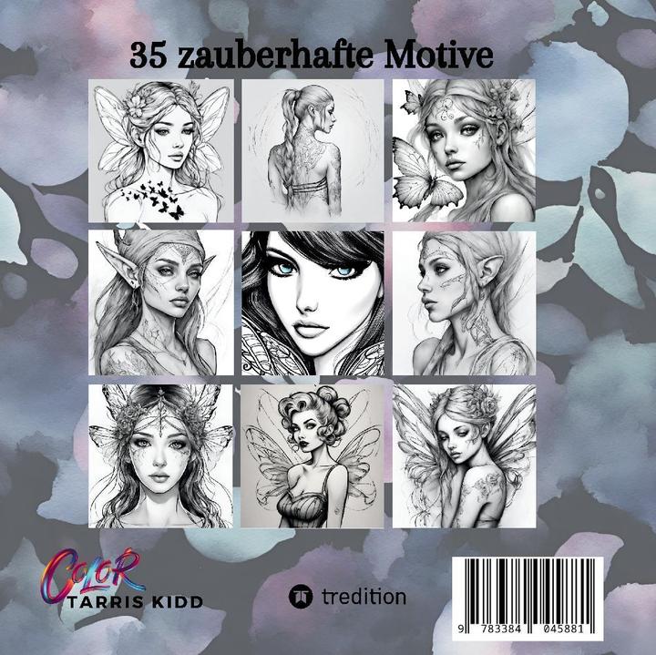 Produktbild Feen und Elfen Malbuch für Dark & Easy Fantasy Entspannung und Stressabbau Portrait Ausmalbuch Gesch